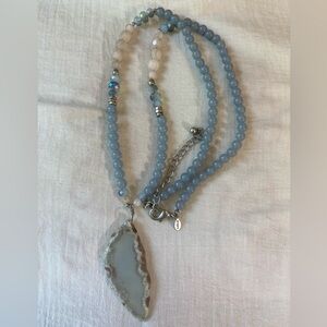 Chico’s Beaded‎ Necklace with Agate Pendants
